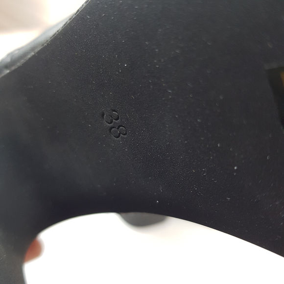 Shellys Nova Platform Boots EU 38 UK 5 Black Sock Vegan PU Party Statement BN - Picture 14 of 15